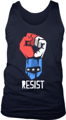 Resist Power Fist Pumping Patriotic Tank - All The Ghouls Love Me T-shirt Funny Halloween Shirts (390x390), Png Download