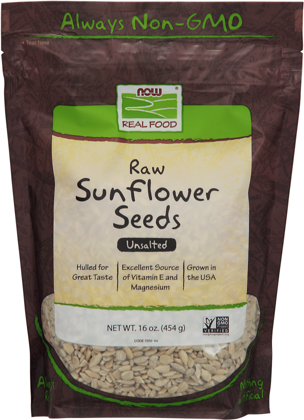 Sunflower Seeds, Raw & Unsalted - Now Foods - Sunflower Seeds Raw Organic Unsalted - (620x849), Png Download