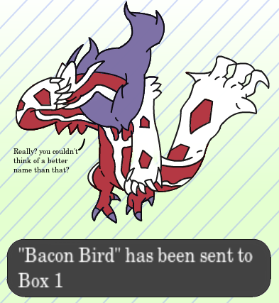 Fennekin And Tepig By Drewtheredpoochyena - Shiny Yveltal Bacon Bird (393x427), Png Download