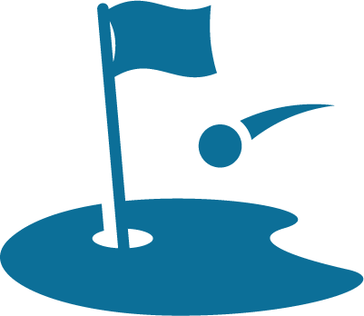 Golf Courses - Blue Golf Clip Art (401x348), Png Download