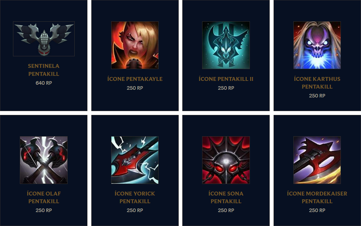 Conjunto De Ícones Pentakill - Icone Pentakill Lol (1218x763), Png Download