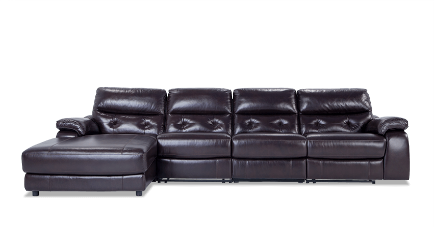 Excalibur Leather Power Reclining 4 Piece Right Arm - Couch (850x534), Png Download