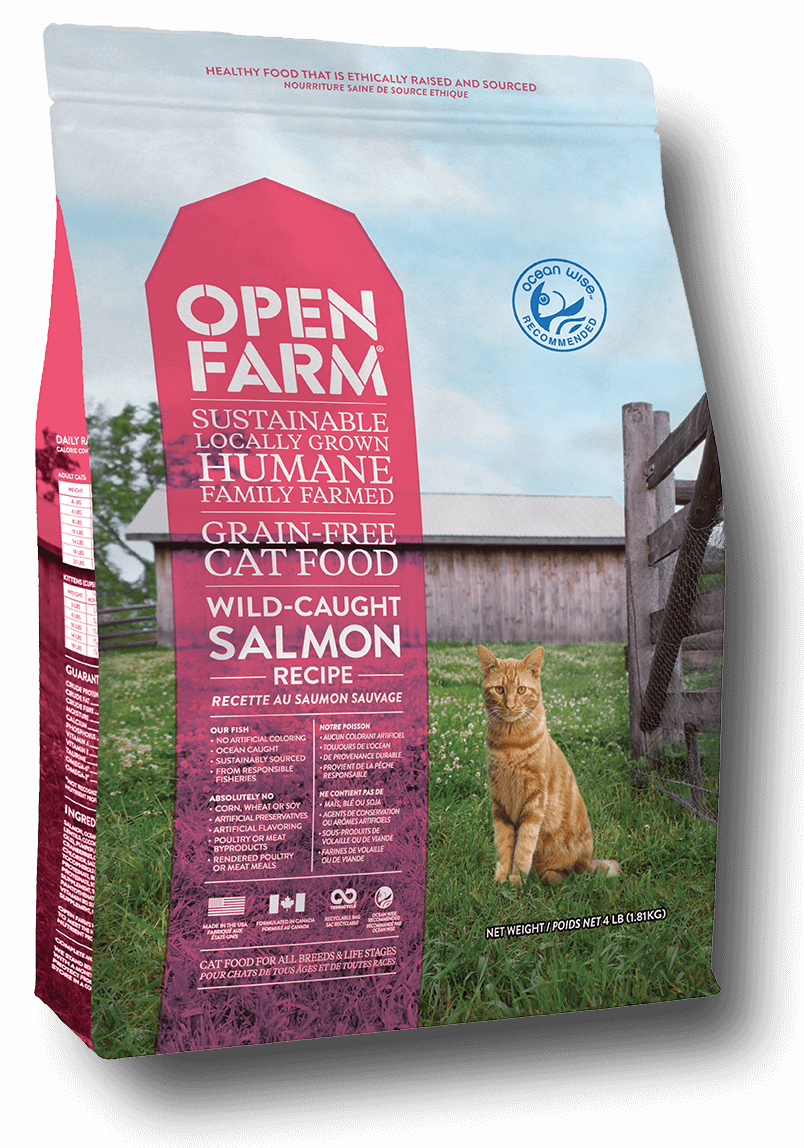 Quick - Open Farm Wild Caught Salmon Grain Free Dry Cat Food (804x1148), Png Download