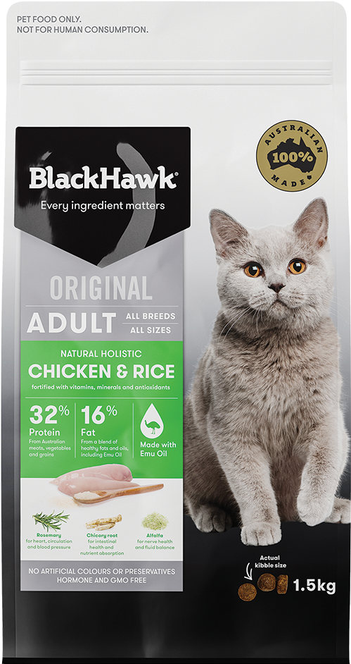 Adult Cat Chicken & Rice - Blackhawk Cat 8kg (600x941), Png Download