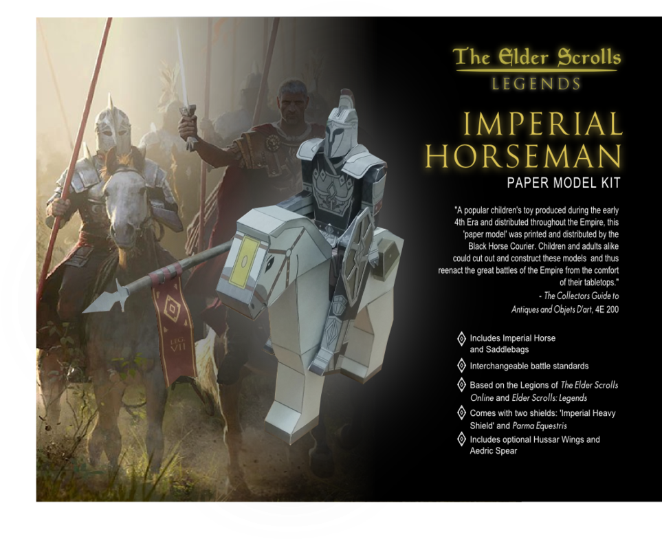 Papercraft 'elder Scrolls Online' Imperial Horseman - Elder Scroll Legends Imperial (989x808), Png Download