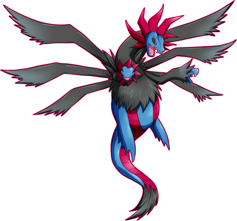 Shiny Hydreigon Pokédex (800x745), Png Download