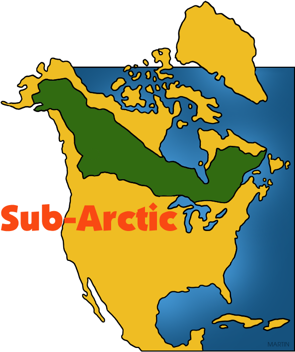 Arctic Clipart Martin - Subarctic Map (612x756), Png Download