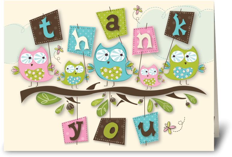 Whoo's Cute Thank You Card Greeting Card - Cute Thank You Png (848x698), Png Download
