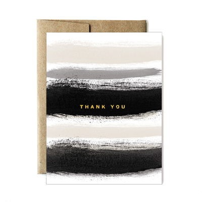 Foil Fog Stripes Thank You Card - Fog (400x400), Png Download