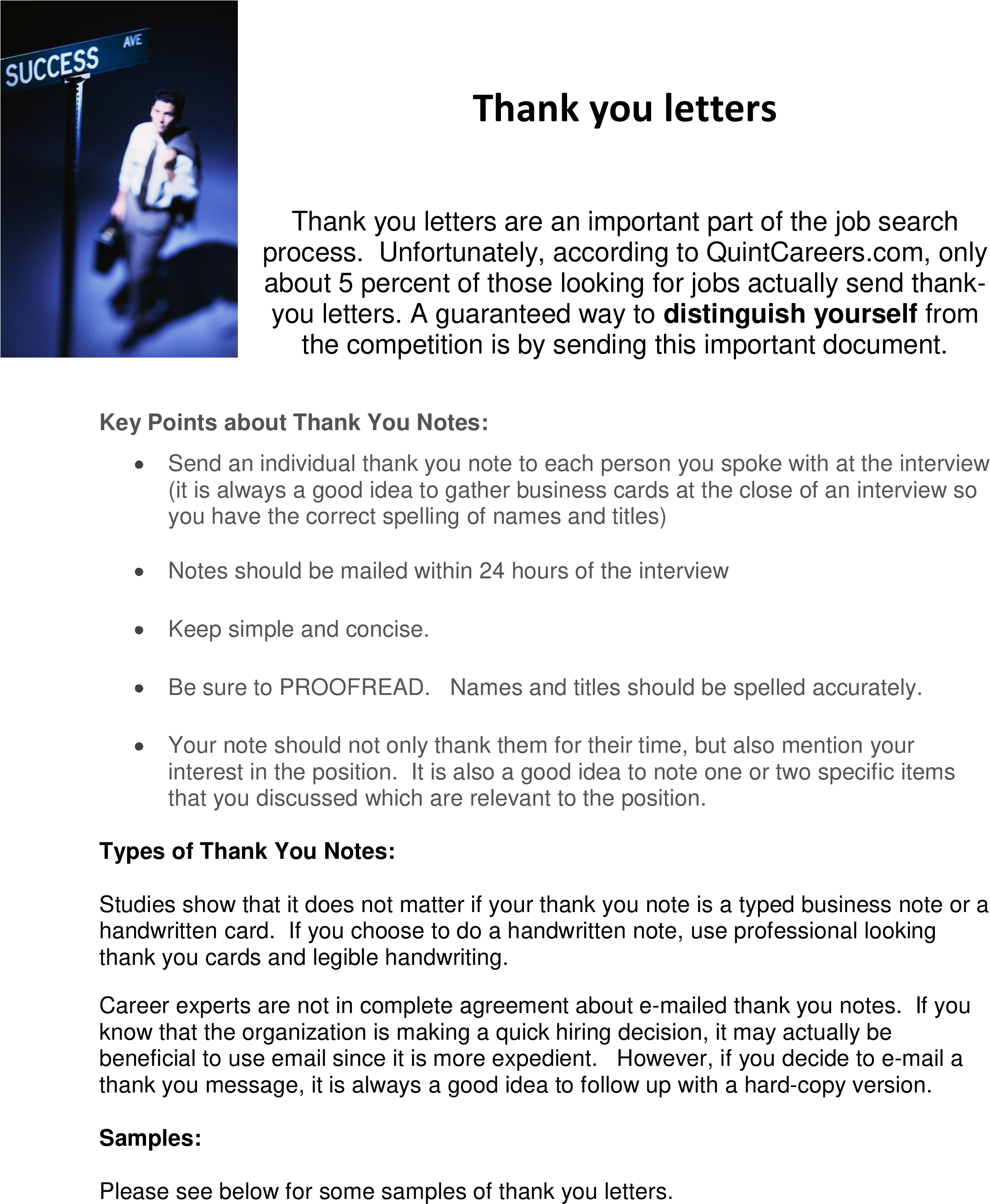 Interview Thank You Letter Sample Main Image - 7 Steps To Start A Successful Business (2550x3300), Png Download