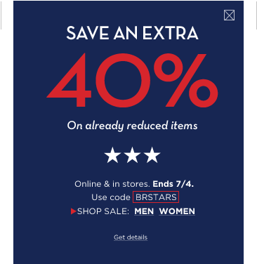 Banana Republic Coupon Code - July 4th Promo Code (398x395), Png Download