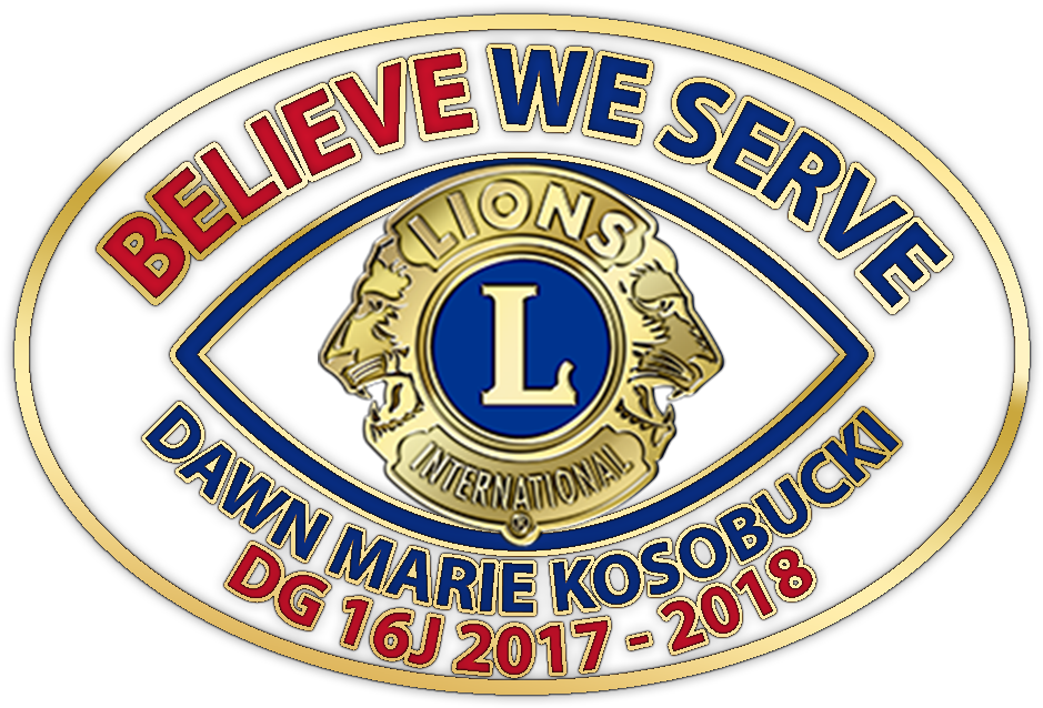 Lion Dawn Marie Kosobucki 2017 2018 Lions District - Lions Clubs Tranparent Pin (1127x796), Png Download