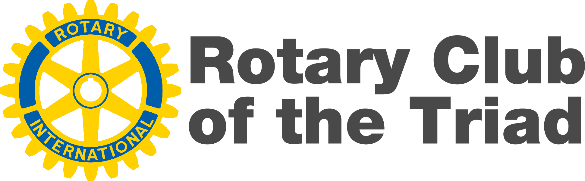 Rotary Logo Text Blk - Rotary Club (2000x600), Png Download
