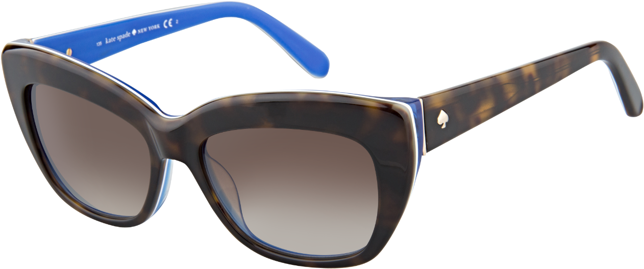 Kate Spade Sunglasses Crimson/s 0fm5 Tortoise Blue - Kate Spade Glasses Png (1300x731), Png Download