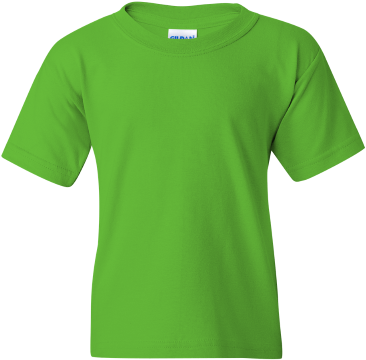 Gildan Heavy Cotton Youth T-shirt - Green Cotton T Shirts (400x500), Png Download