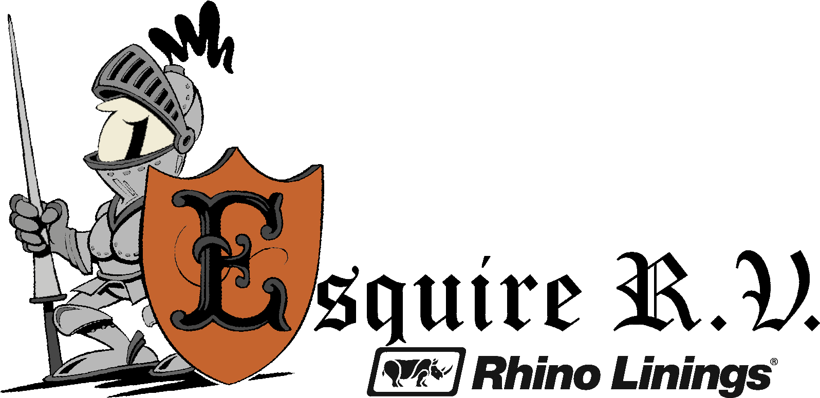 Esquire Rv & Rhino Linings - Old English (1625x806), Png Download