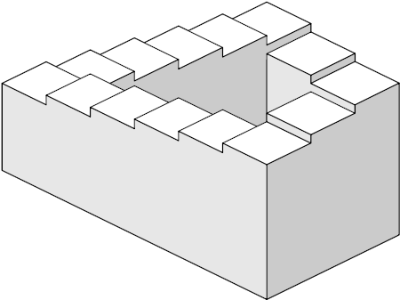 Optical Illusion Never Ending Staircase (500x380), Png Download