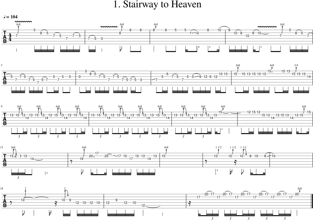 , Stairway To Heaven, For Mobile Image - Tablatura Solo Stairway To Heaven (1100x850), Png Download