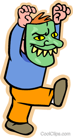 Boy With Scary Halloween Mask Royalty Free Vector Clip - Halloween (256x480), Png Download