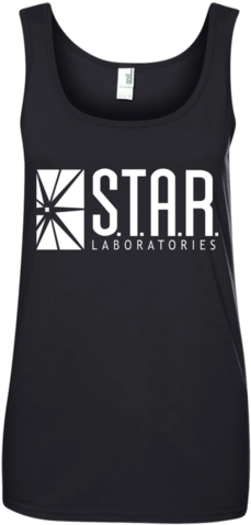 Top S T A R Labs Shirt Star Laboratories Shirt Black - Flash Star Labs Tanktop Women (480x480), Png Download