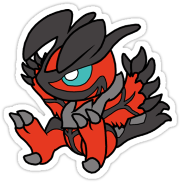 Yvetal Wallpaper Probably Containing Anime Entitled - Chibi Yveltal (375x360), Png Download