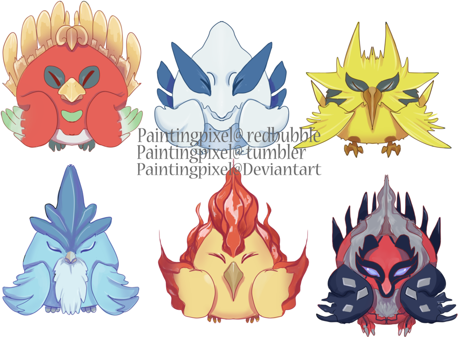 Anime, Paintingpixel, Pokémon, Zapdos, Ho-oh, Yveltal, - Legendary Birds Pixel Art (1024x753), Png Download