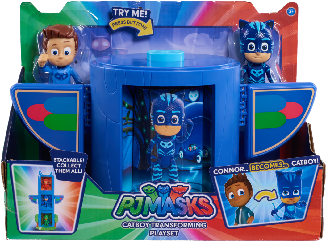 Pj Masks Transforming Figure ,catboy, , Large - Pj Masks Transforming Playset (1800x1266), Png Download