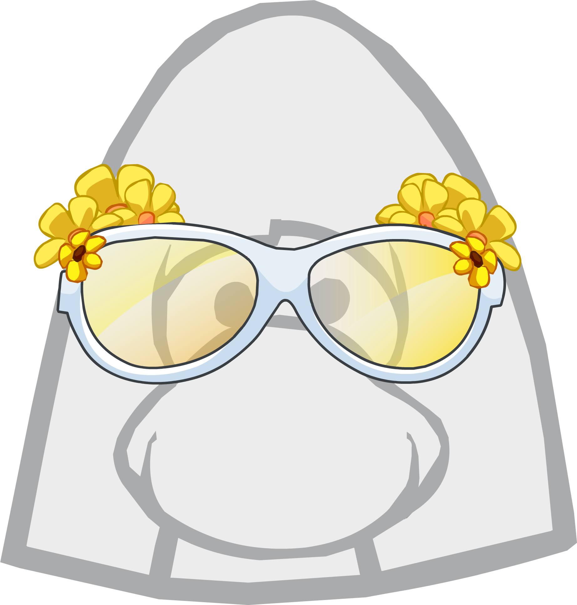 Daisy Glasses Icon - Club Penguin The Flip (1844x1931), Png Download