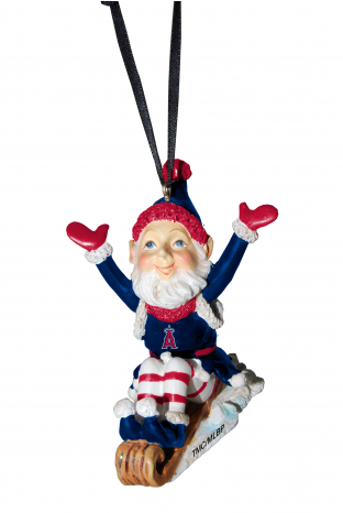 Los Angeles Angels Of Anaheim Elf On Sled Ornament - New York Rangers Sledding Elf Ornament (465x465), Png Download