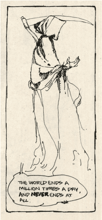 “ The World Ends A Million Times A Day ” - Drawing (499x750), Png Download