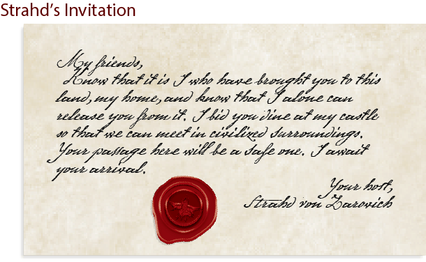 Ignoring The Baleful Moans Of The Undead Creature Above - Strahd Invitation (622x381), Png Download