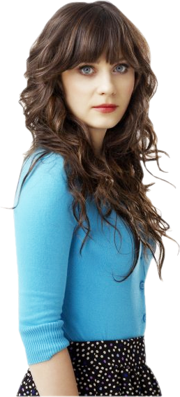 Pngs Zooey Deschanel - Jessica Day New Girl Hair (258x568), Png Download