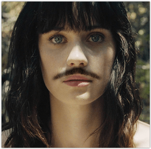 Zooey Deschanel With Mustache - Zooey Deschanel Poster 11x17 Mini Poster (500x540), Png Download