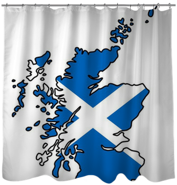 Outline Of Scotland Filled In With Scottish Flag Shower - Outline Of Scotland (400x400), Png Download