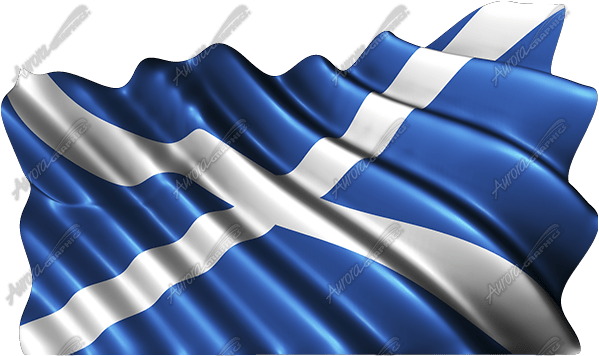 Waving Scotland Flag - Decal (599x356), Png Download