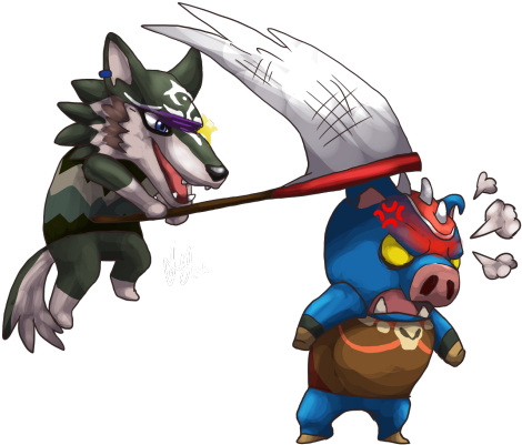 It's An Art Blog, Eh “gotcha ” That Acnl Update Tho - Animal Crossing New Leaf Wolf Link (500x424), Png Download