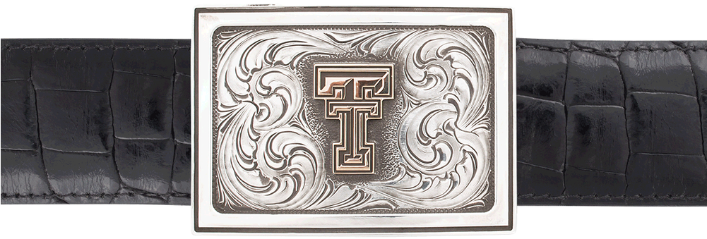 Texas Tech University Gold And Silver Engraved 1 1/2" - Silver (1000x349), Png Download