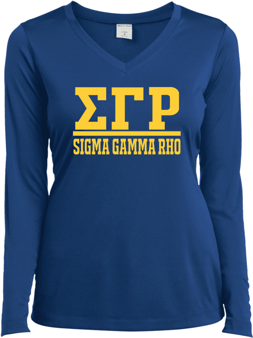 Sigma Gamma Rho Ladies Long Sleeve Performance Vneck - Pray For Snow Long Sleeves (1155x1155), Png Download