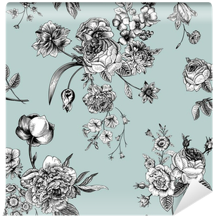 Seamless Vector Vintage Pattern - Graham & Brown Fresco Victoriana Wallpaper - Blue (400x400), Png Download