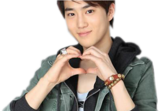 The Little Suho Fan - Exo Suho Heart (640x359), Png Download