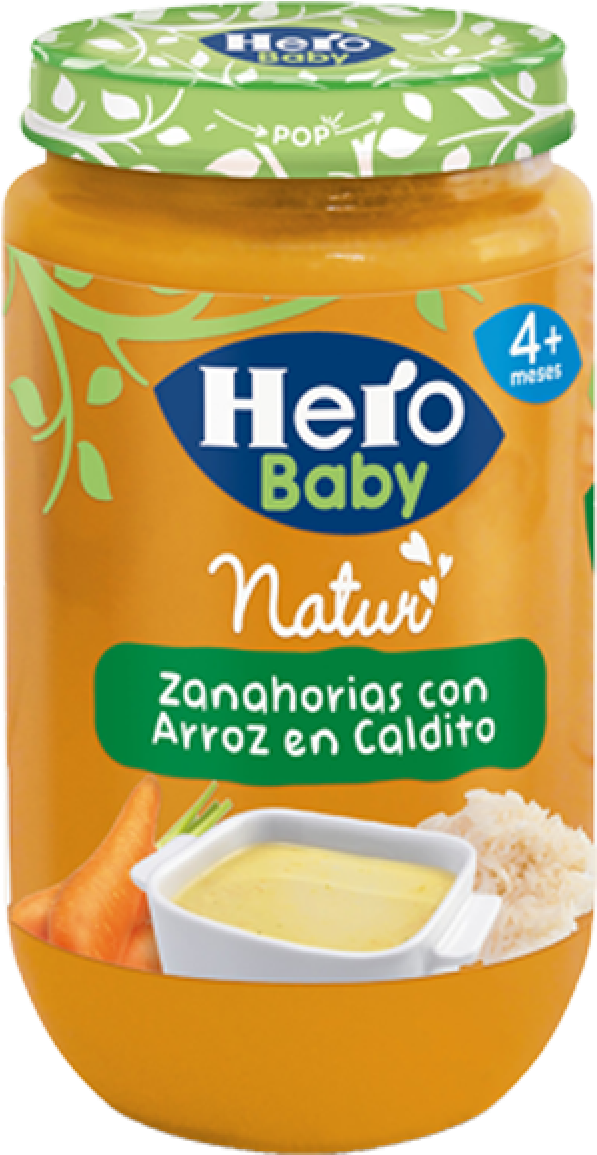Babynatur Zanahorias Al Vapor Con Arroz En Caldito - Hero Baby Zanahoria Con Arroz En Caldito (600x412), Png Download