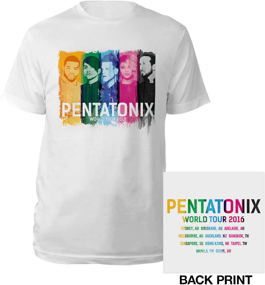 Stripes World Tour Au, Nz & Asia Tee - Pentatonix (1000x1000), Png Download