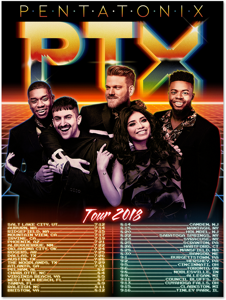 Band Photo Tour 2018 Poster - Pentatonix Tour 2018 Poster (1000x1000), Png Download