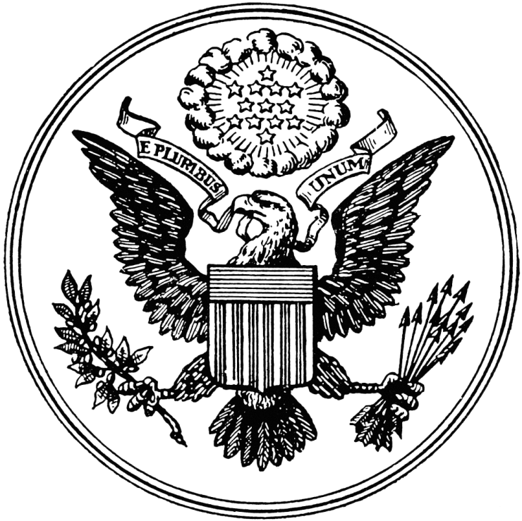 Usarmy Seal - American Double Headed Eagle (740x739), Png Download