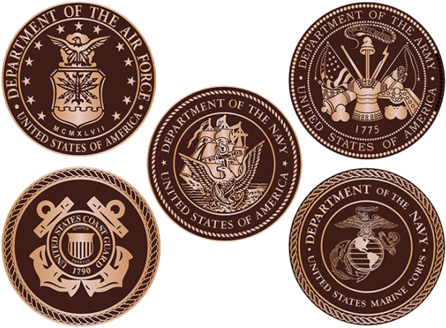 5 Bronze 18" Diameter Military Seals Artwork - Army Cast Bronze Seal (640x484), Png Download