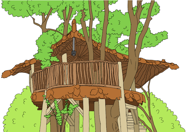 Piggledy Tree House - House (800x443), Png Download