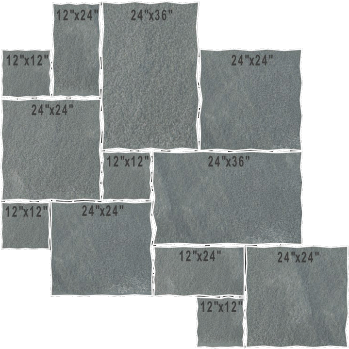 Pavers Antique Black Jumbo Pattern Rock Face Dimensional - Rock (800x798), Png Download