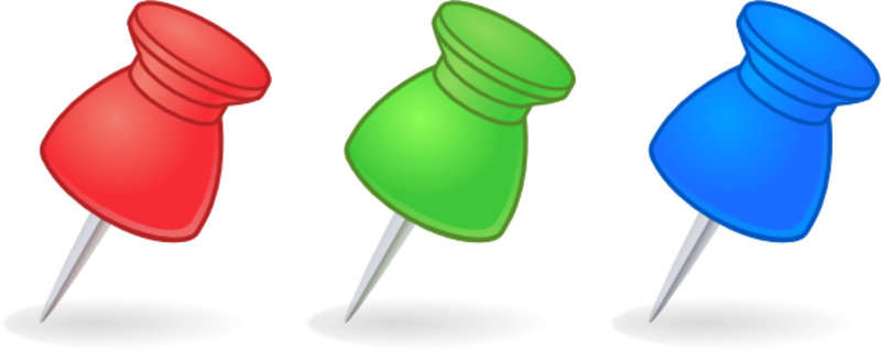 Thumb Tacks Png - Colored Pins Png (800x318), Png Download