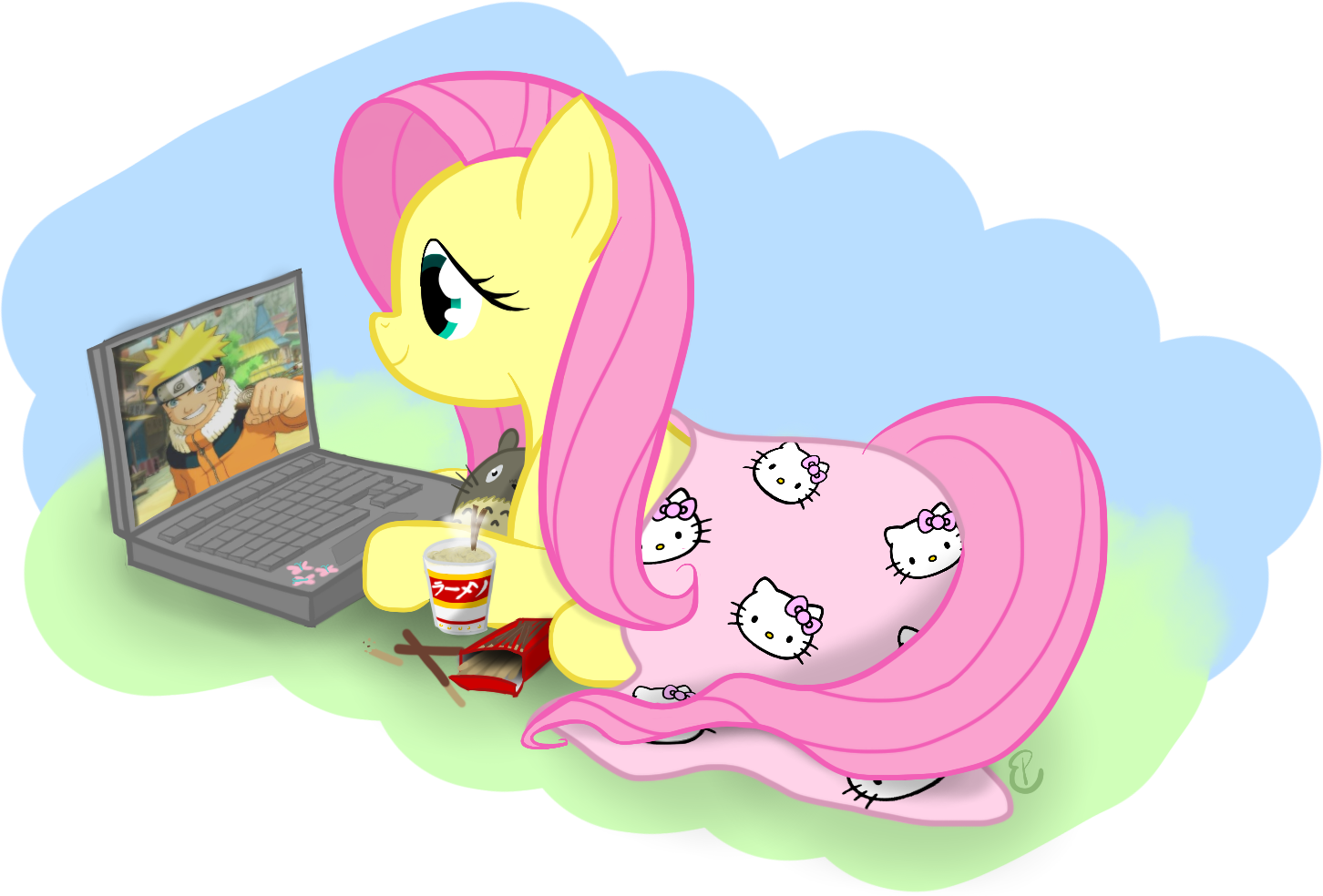 Fluttershy Pinkie Pie Twilight Sparkle Pink Mammal - Naruto Fluttershy (1452x984), Png Download