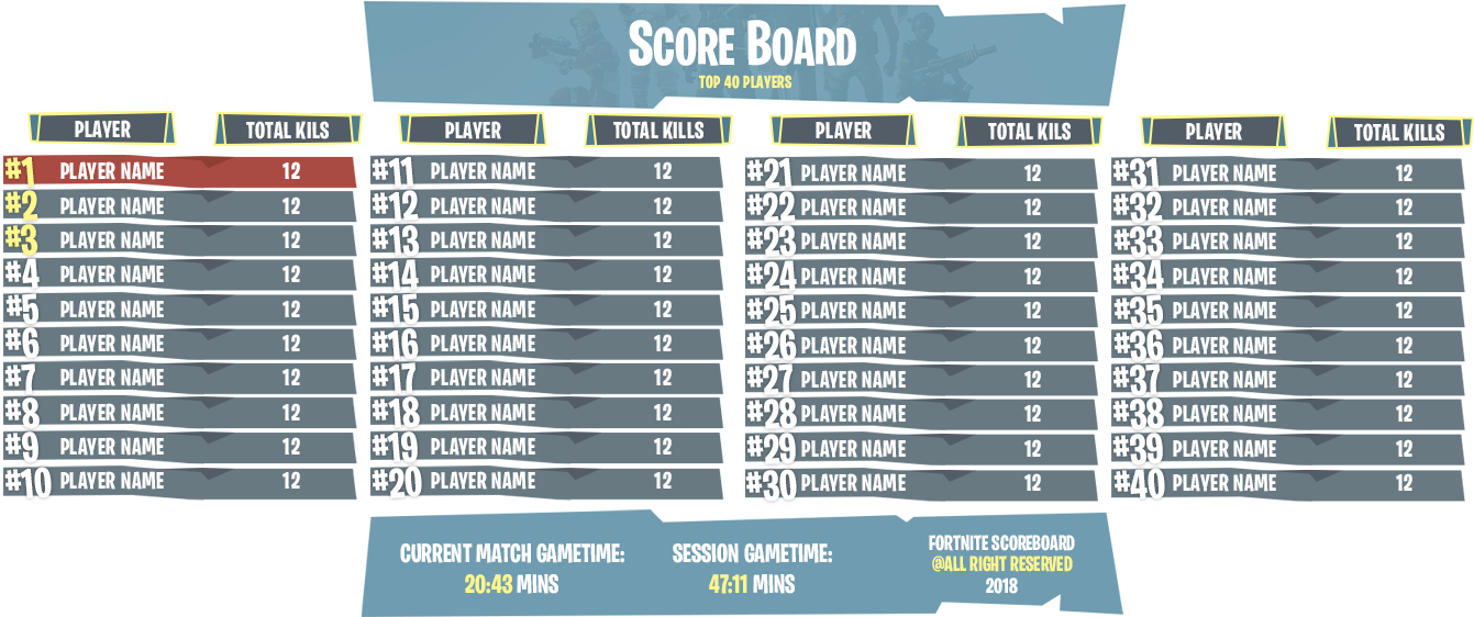 For Another Players - Scoreboard (2500x1500), Png Download